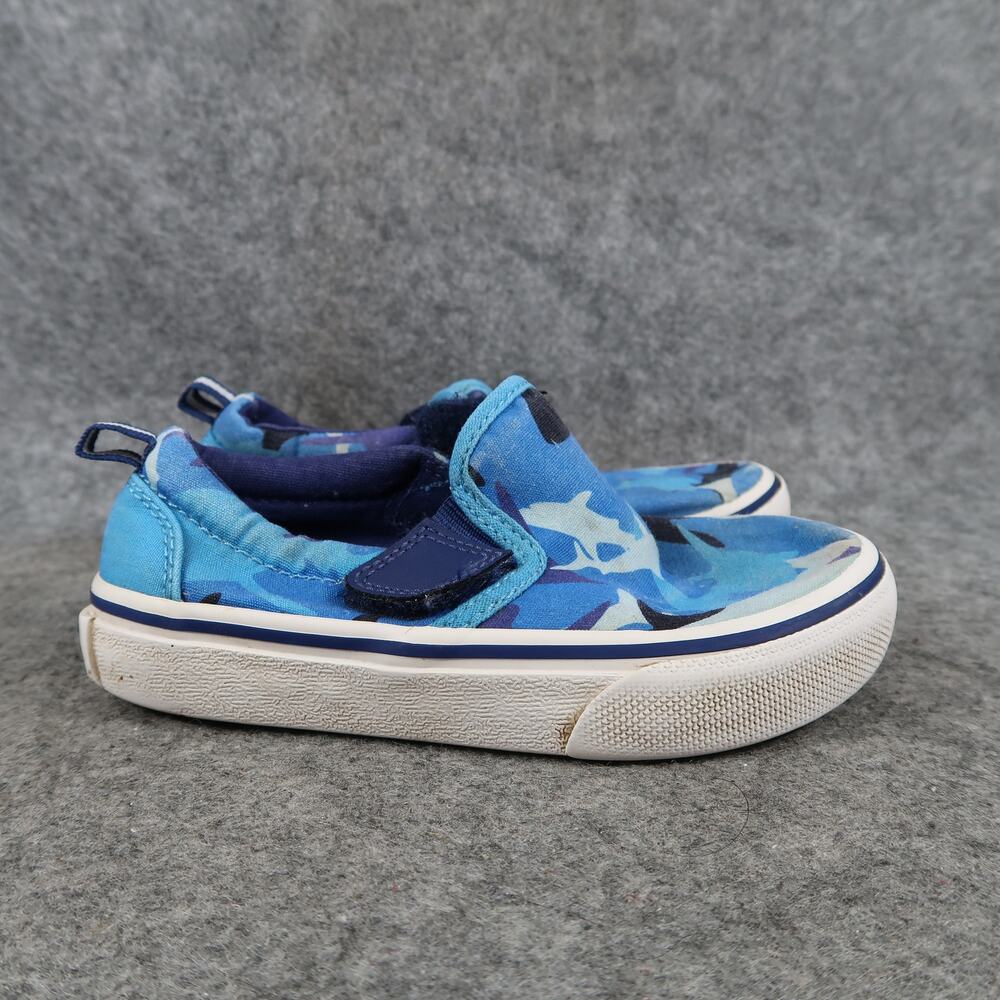 Skechers Shoes Kids Toddler 8 Sneakers Slip On Camo Sharks Blue Trainer Casual